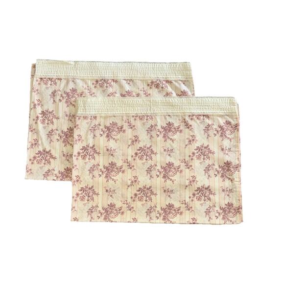 Vintage 70s Fieldcrest Perfection Percale Pillowcases Cream Pink Peach Floral 2 - Picture 3 of 8